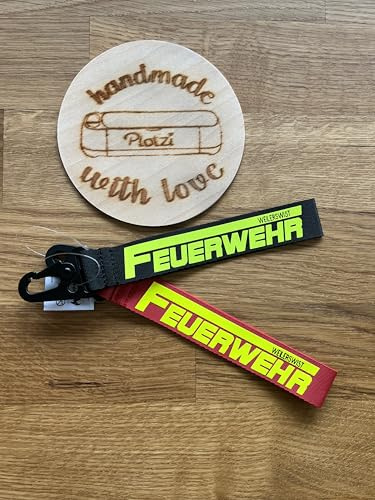 Feuerwehr-Schlüsselanhänger personalisiert (rot)