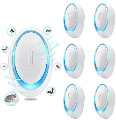 Ultraschall-Mäuseabwehr 6er Pack | Mäuseabwehr & Ameisen Abwehr mit Ultraschall | Wirksam Gegen Mäuse und Ratten | für Nagetiere, Mäuse, Eichhörnchen, Spinnen, Plötze