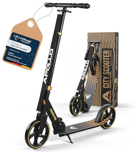 Apollo Phantom Pro City Scooter - XXL-Räder, faltbar, höhenverstellbar, Tretroller für Erwachsene, Kinder und Jugendliche, kompakter City-Roller