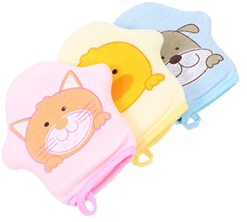 Healvian 3pezzi Guanti Da Doccia Per Ragazzo Ragazza Ragazza Design Cartoon Guanti Schiumogeni Per Ragazzo Comodi e Pratici Per Bagno