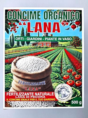 COMIT s.r.l.s. - FERTILIZZANTE - CONCIME - CONCIME NATURALE - FERTILIZZANTE BIOLOGICO - CONCIME ORGANICO - NUTRIENTE PER PIANTE E ORTO - CONCIME BIOLOGICO ED ECOSOSTENIBILE CON LANA DI PECORA 500gr