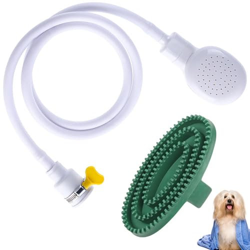 Tap Shower Attachment for Bath, Shower Hose with Pet Bathing Brush for Bath Taps, Shower Attachment with Fit Clamp for Mix Taps for Pet Dog Cat