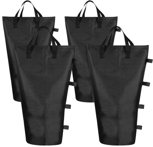 PATIKIL Sacos De Peso para Toldo, Paquete De 4 150 Lbs Total Peso Extra Grande Sacos Impermeables para Pata De Carpa Peso para Toldo Al Aire Libre Refugio Solar Patio Negro (Grande, 21x9)