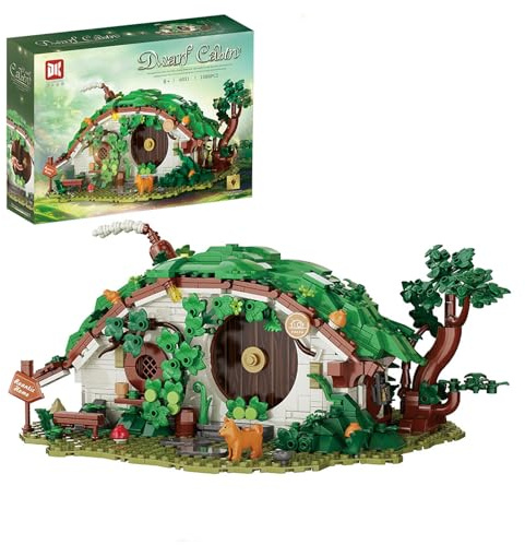 SymGrpu Zwergenhütten Bausteine Bausatz(1088PCS), Dwarf Hole Architektur Klemmbausteine Modell, Thematische Sammlerstück Display Spielzeug für Film Fans, Geschenk für Erwachsene Kinder ab 8 Jahren