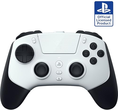 Razer Raiju V3 Pro Wireless Esports Controller – Officially Licensed for PlayStation, Lag-free Esports Grade Performance, 6 Remappable Buttons, TMR Thumbsticks, Fast Triggers, for PS5 & PC – White