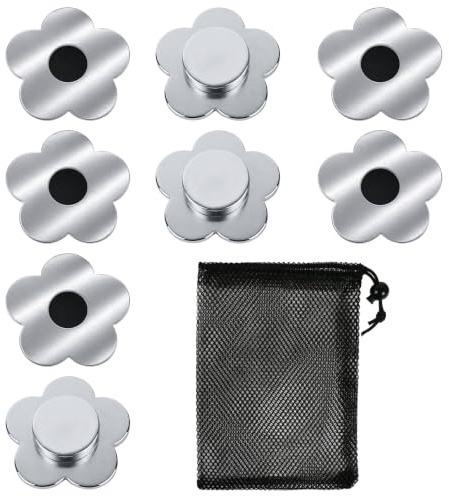 8+1 Tischdeckenklammern Magnet Tischdeckenbeschwerer, Extra Schwer Tischdecken Beschwerer, Edelstahl Tischtuchklammern, draußen Tischdeckengewichte für alle Tisch Clips Tischklammern Blumen + Tasche