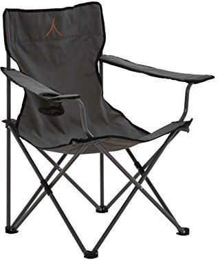 Grand Canyon Director - Campingstuhl, Regiestuhl, faltbar, robustes Stahlgestell, für Camping, Outdoor, Festival, Garten, Angeln, mit Getränkehalter, grau/schwarz, 308011