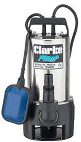Clarke PSSV2A 1½ 900W Stainless Steel Submersible Pump, 208Lpm Flow, 8m Lift, Float Switch for Clean/Dirty Water