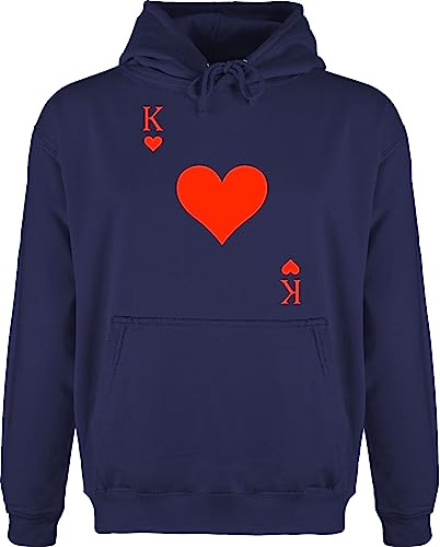 Shirtracer - Hoodie Herren Pullover Männer - & Fasching - Herz König Spielkarte I King Queen Kartenspiel Karneval Herzkönig Spielkarte Herzkönig Karte I Poker King of Hearts