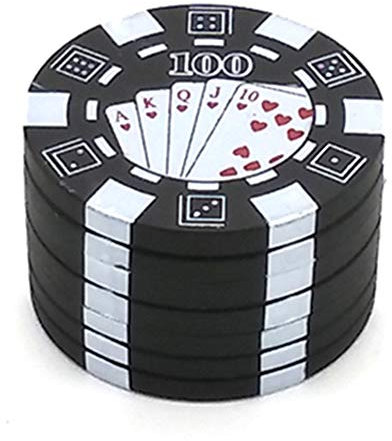 Grinder 3 pièces Broyeur Herb Pipe Herb Pipe Gras Moulin de cuisine en métal pour tabac, épices, herbes, pollen 40 mm Puce créative (noir)