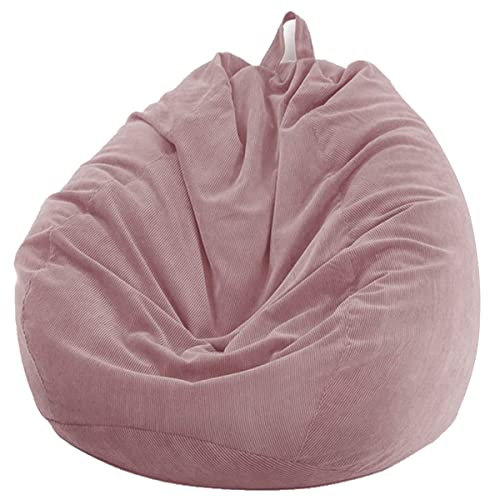 Chickwin - Bean Bag Chair Cover - Corduroy Bean Bag Chair Without Filling For Outdoor and Indoor Relaxation, Lounge Chair, Bedroom Cushion - Pink - 70 x 80 cm