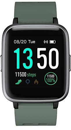 ASIAMENG Orologio da polso da uomo, donna, Smartwatch, sportivo, cardiofrequenzimetro, IP68, podometro calorie, cronometro mestruale, multisport, notifica SMS, chiamata per Android iOS