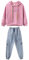 amropi 2 PCS Set Completo Ragazze Felpa con Cappuccio + Denim Pantaloni Jogging Tuta Rosa,5-6 Anni