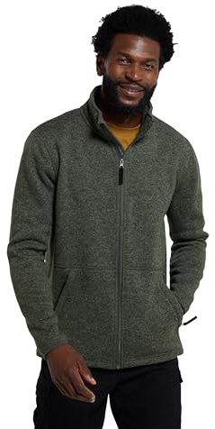 Mountain Warehouse Idris II Mens Full Zip Fleece - Breathable Jacket, Lightweight, Stand Up Neckline - Best for Spring Summer, Travelling, Outdoors, Hiking Green 2XL