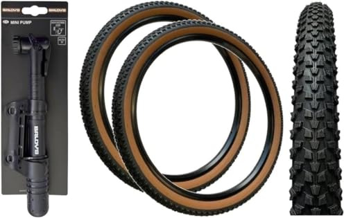 Baldys 29 x 2.25 Mountain Bike Tyres BROWN WALL (PACK OF 2) + MINI PUMP