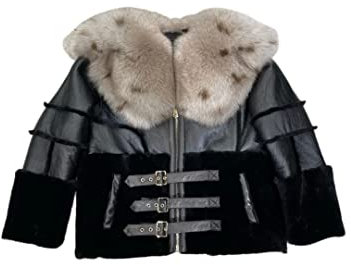 OFTBUY Winter Jacke Frauen Echt Pelzmantel Natürliche Fuchs Pelz Kragen Merino Schafe Pelz Echtes Leder Dicke Warme Oberbekleidung