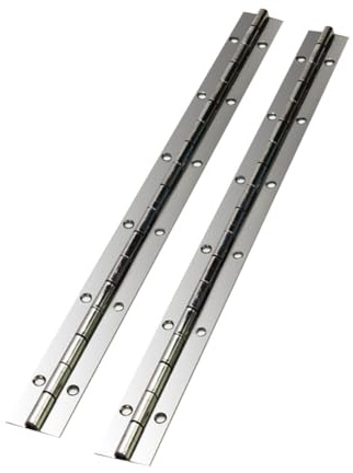 2 Piezas Bisagra de Metal Continua para Piano, 600x38x1mm Bisagra Larga de Acero Inoxidable 270 Grados Abierta Bisagra Resistente para Muebles, Gabinetes, Puertas, Ventanas Grandes, Barcos, Cromada