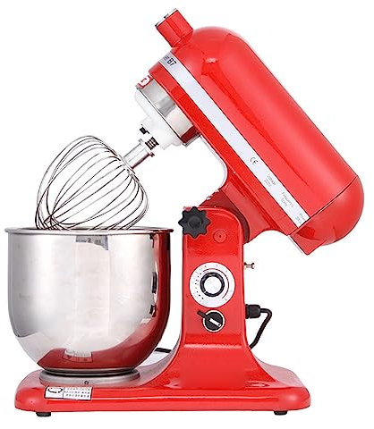 Robot Pâtissier 9 Vitesses Robot De Cuisine Avec Bol En Acier Inoxydable 7L Avec Fouet Pour La Cuisine Cuisson Gâteau Crème Glacée Batteur Alimentaire Pour Usage Commercial Et Domestique ( Color : Red