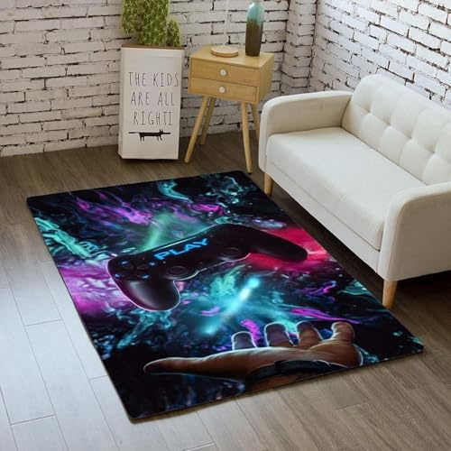 Suserritbcho Alfombra para mando de juegos, 100 x 150 cm, decoración de graffiti antideslizante, ideal para dormitorio, sala de estar o sala de juegos