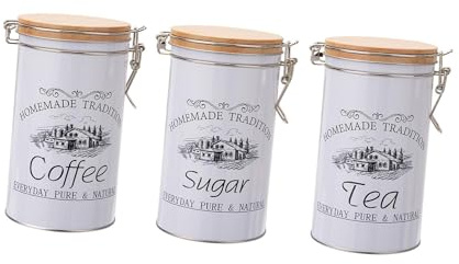 Colcolo Juegos de Botes de 3 Piezas para encimera de Cocina,Juego de Botes de Cocina,Decoración de Cocina,Contenedores Grandes de azúcar para café, té y