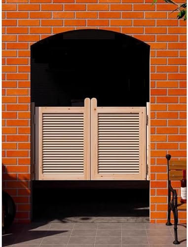 TsoLAY Halbhohe Türen Eingangstür aus massivem Holz, zweigeteilte Pendeltür for Innen- und Außenbereiche, Vintage-Barblock-Halbtür Schiebetür(Size:70x90cm)