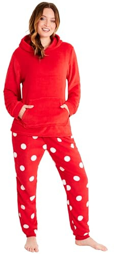 CityComfort Set Pigiama Donna Invernale in Pile, Pigiami con Cappuccio, 2 Pz Abbigliamento da Casa, Regalo Donna Adolescenti