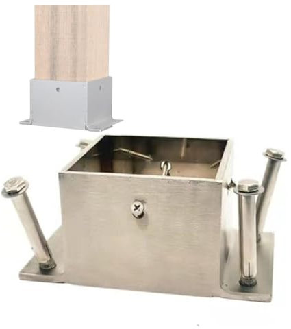 Post Base Anchor,Bolt Down Post Support Fence Gate Post Anchor, Stainless Steel Deck/Pergola Brackets with Fittings, for Concrete or Wood Floors(95 * 95 * 80 mm)