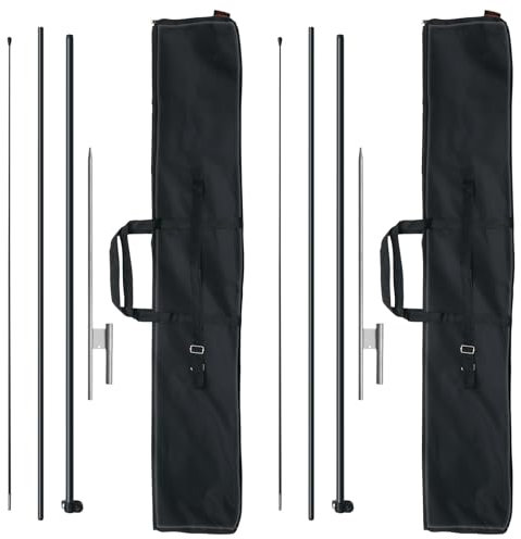 VEVOR Kit Asta Portabandiera da 2 Pezzi da 388,5 cm con Picchetti da Terra e Borsa per Il Trasporto (Bandiera Non Inclusa) Asta Portabandiera per Segnaletica Aziendale, Asta Portabandiera all'Aperto
