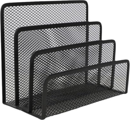 Wisylizv Schreibtisch-Aktenordner – Vertikaler Schreibtischordner aus Metallgeflecht, Netz, Wandmontage, Zeitschriften, Dokumentenhalter