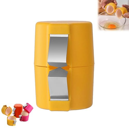 Emottle Egg Opener, Egg Cracker, Stainless Steel, Yellow