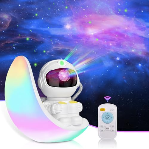 AceGamer Astronaut Galaxy Projektor Nachtlicht, Astronaut Projektor mit Timer und Fernbedienung Sternennebel Illusion Mond Led Lichter, Geschenk für Kinder Erwachsene Home Party Deckendekoration