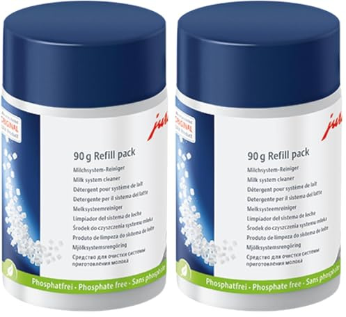 JURA original - Mini-Tabs zur Milchsystem-Reinigung für 30 Reinigungen - TÜV-zertifizierte Hygiene - 90 g Nachfüllflasche - 24157 (Packung mit 2)