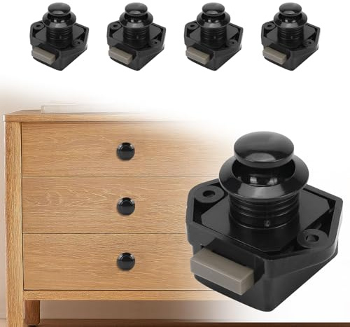 Opaltool Push Lock Button Catch, 18-22mm Schlüsselloses Türschloss mit Schraube, Schranktürverriegelung für RV Camping Wohnwagen Wohnmobil Van Boot Schranktür