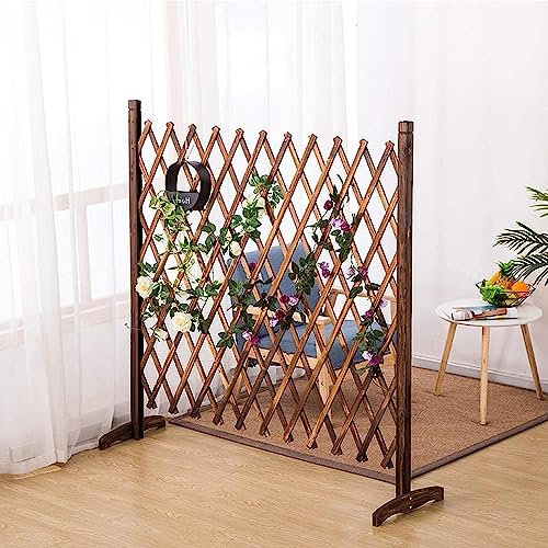 Holz Garten Deko Zaunpaneele mit Gitterdesign Perfekt für Garten Rankgitter Terrasse Rasenteiler und Haustiergehege Skalierbar Teleskop Holzgitter Zaun