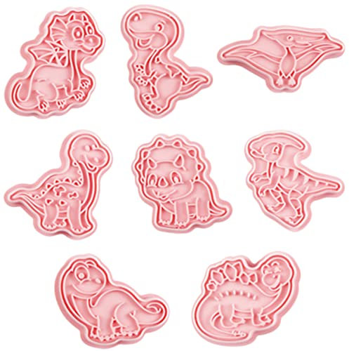 Garneck 8pcs Dinosaur Cookie Cutters Fun Animal Baking Molds for Boys and Girls for Safe Material for Cookies