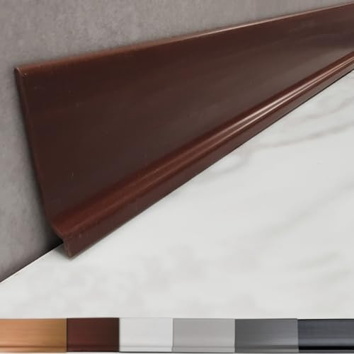 MadeInNature, Rodapié suave de PVC de alta calidad, blanco, gris claro, gris oscuro, negro, altura 70 mm, longitud a elegir (roble oscuro, 8 ml)