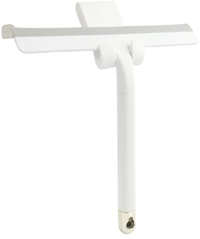 Jecdfs Tergivetro per Doccia in Silicone con Gancio, Tira Acqua per Vetri e Doccia, Pulisci Vetro Doccia Multifunzionale per Finestre, Specchi e Superfici Lisce - Bianco