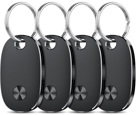 Air Tracker Tags-4 Pack, Bluetooth Tracker Works with Apple Find My APP (iOS Only), Keys Finder and Item Locator for Luggage, Backpack, Suitcases, Replaceable Battery, IP67 Waterproof Tag