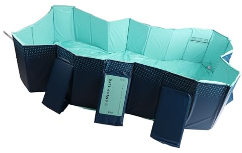 EIMSOAH Piscina Pieghevole, Grande Piscina Pieghevole Non Gonfiabile per Adulti, Bambini e Animali Domestici, da Bagno per Famiglia Portatile All'aperto nel Cortile (2,6 m / 8,5 piedi)
