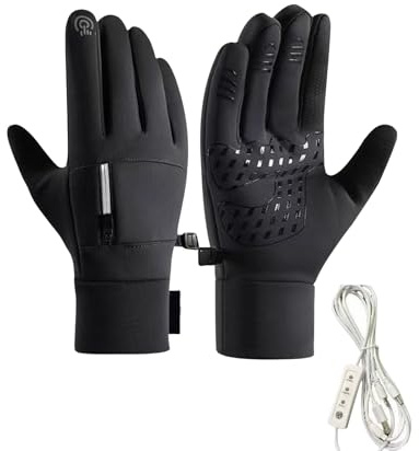Calentadores de Manos Recargables USB - Guantes de Invierno eléctricos, Equipo térmico Impermeable de poliéster, Motor de Ciclismo, Senderismo, Escalada, de Snowboard, artículo de protección