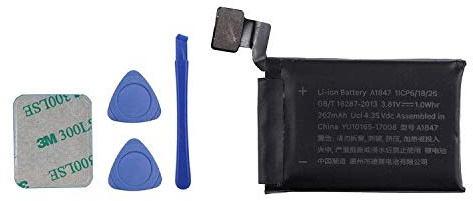 Vvsialeek Batteria per orologio A1847, compatibile con Watch Series 3, 38 mm, GPS + LTE Cellular Version A1847, con toolkit