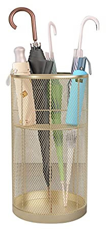 Paragüeros Soporte de Paraguas de hollowout Dorado, almacena por Separado Paraguas largas y Cortas, Impermeable y umbral a Prueba de herrellas (Color : Gold, Size : 30x50cm)