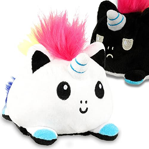 AllBlue Products Peluche flip - Doudou d'ambiance positif/féroce - Cadeau pour femmes, enfants, petite amie, porte-bonheur (licorne)