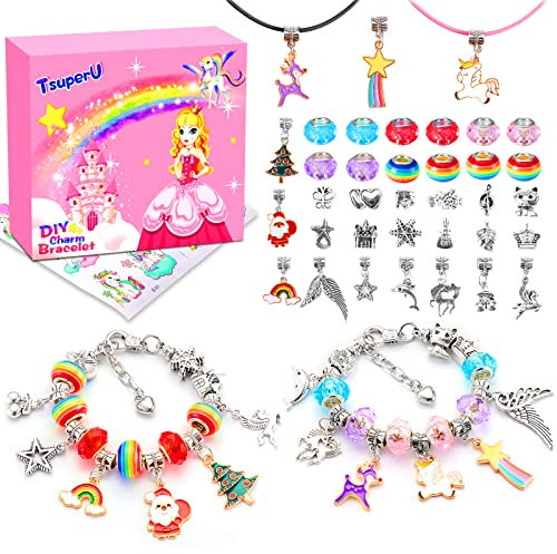 Einhorn Geschenke Schmuck Basteln Mädchen 7-10 Jahre, Armband Bastelset Kinder spielzeug ab 6 Jahre Adventskalender Geschenkideen Weihnachtsgeschenke Geburtstagsgeschenk Einschulung Mädchen Geschenke