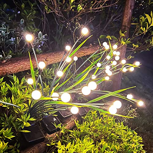 Solarleuchten Garten für Außen 4 Stück mit 40 Kugeln,Solar Gartenleuchten Warmweiß, Solarleuchten LED Dekorative Licht IP65 Wasserdichte für Rasen Gehweg Balkon Terrassen Landschaft Wegbeleuchtung
