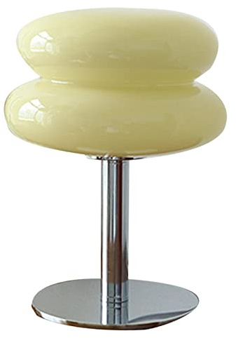 YWBL-WH Lampada Tavolo Crostata Uova Luce Morbida Carina per Camera Ragazze Comodino e Scrivania USB