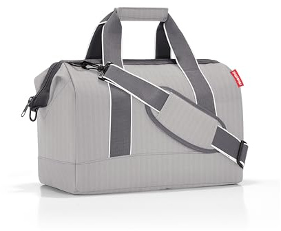 reisenthel Allrounder M herringbone grey - borsa da viaggio, formato cabina, con ampia apertura e tasche interne (18L)