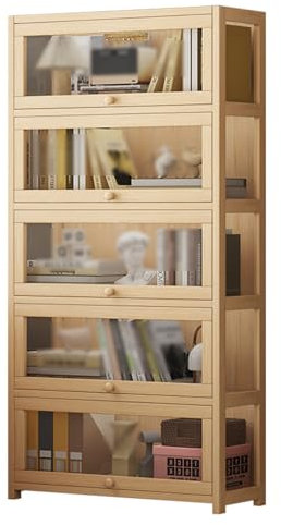 Glasvitrine Standvitrine, Curio-Vitrine, Acryl-Vitrine aus Glas, Aufbewahrungsschrank mit hoher Kapazität und Klapptür, Bücherregal und Bücherregal für Spielzimmer, Schlafzimmer, Trophäenvitrine ( Col