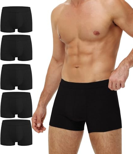 BATTEWA Ropa interior lavable para incontinencia para hombre, calzoncillos regulares de algodón a prueba de fugas con zona de absorción frontal para protección contra fugas de vejiga, 50 ml (negro,