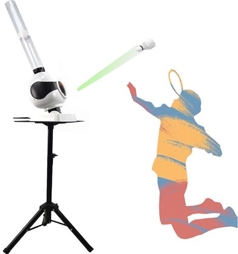 Qiang Automatische Badminton-Federball-Trainingsmaschine,Badminton-Robot-Serviermaschine,Fernbedienungseinstellung,Horizontale Schwankung,Einstellbarer Winkel,50 Ballkapazität